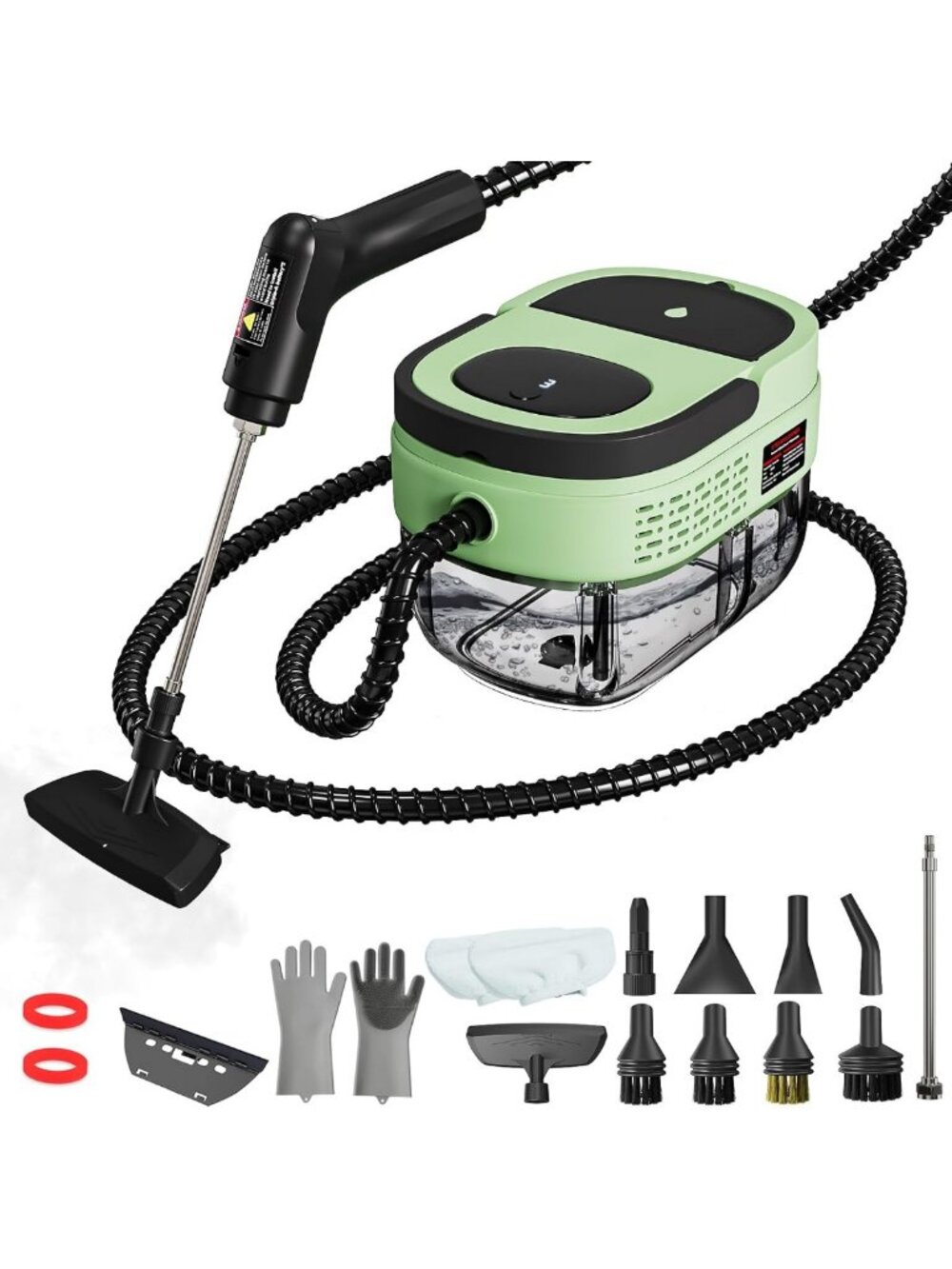 Powerful Handheld Steam Cleaner, 15s Quick Heat, 1.69 QT Tank, 3 Steam Settings